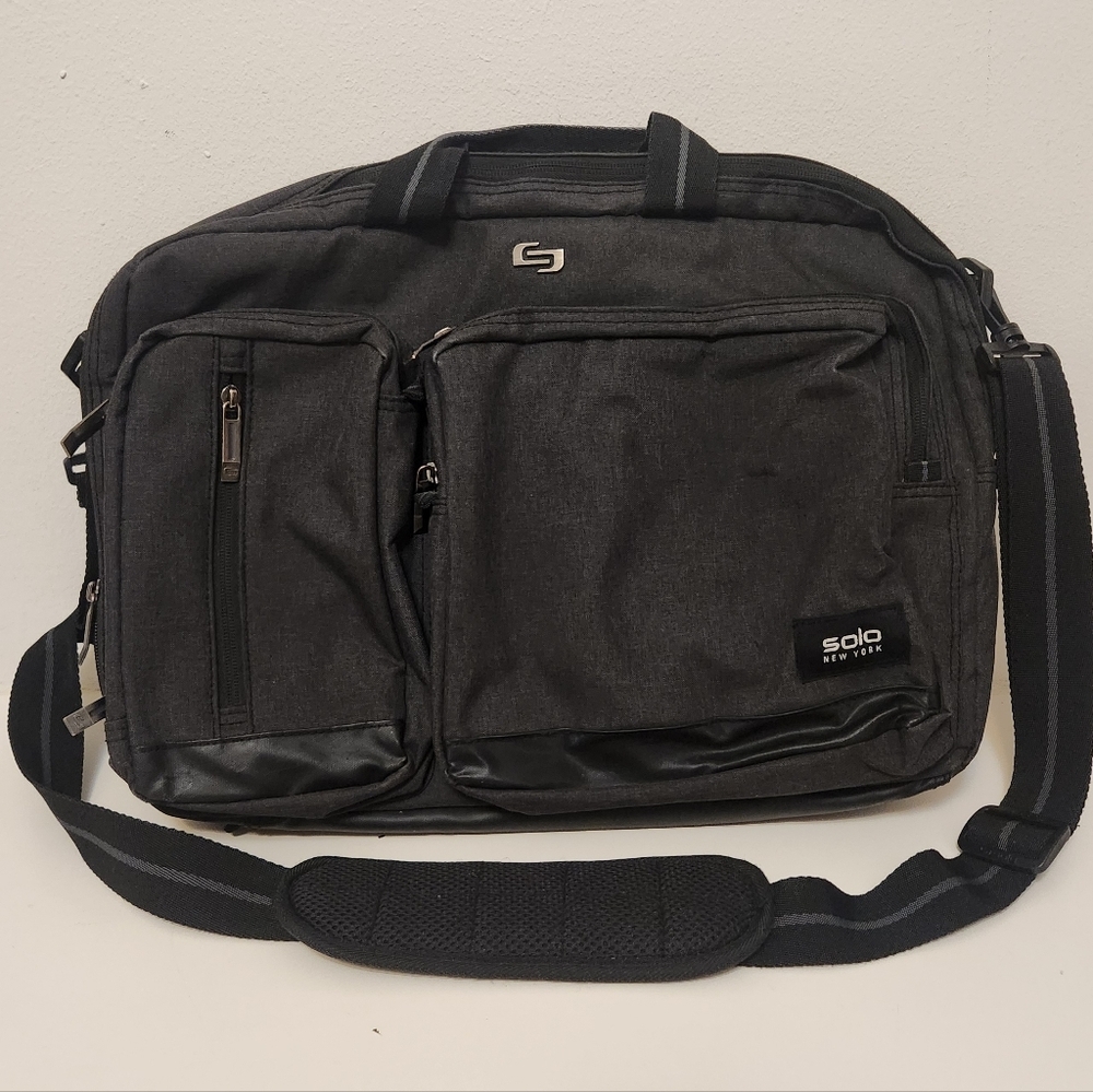 SOLO NY Backpack Laptop Tech Satchel Hybrid Convertible Bag Travel Commute EUC!